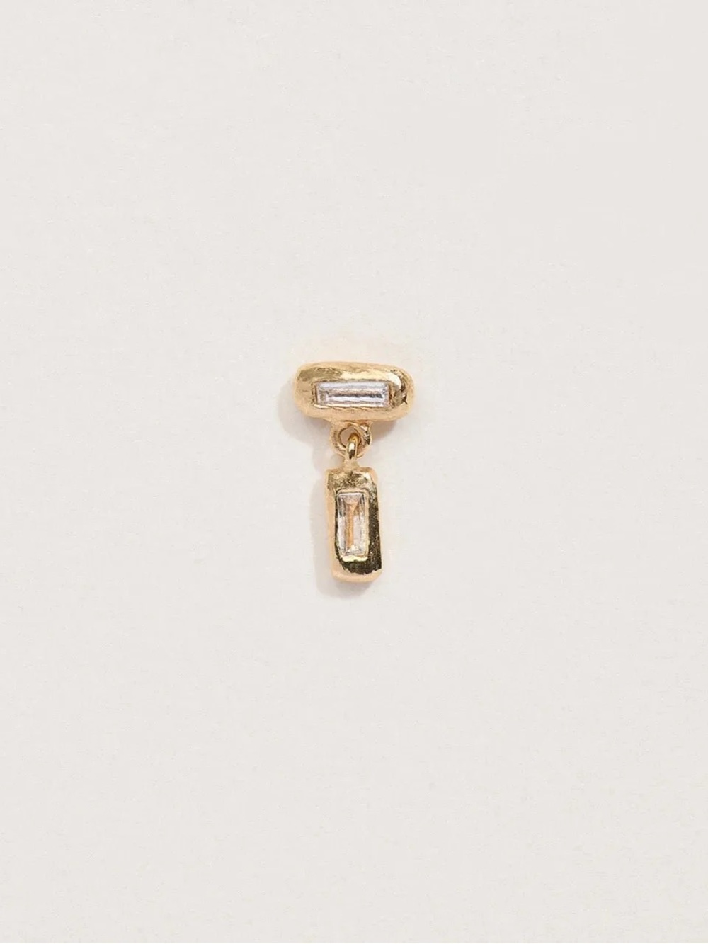 Pamela Love Diamond Double Baguette Earring in 14k